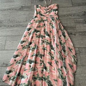 Tropical Pink Halter Dress